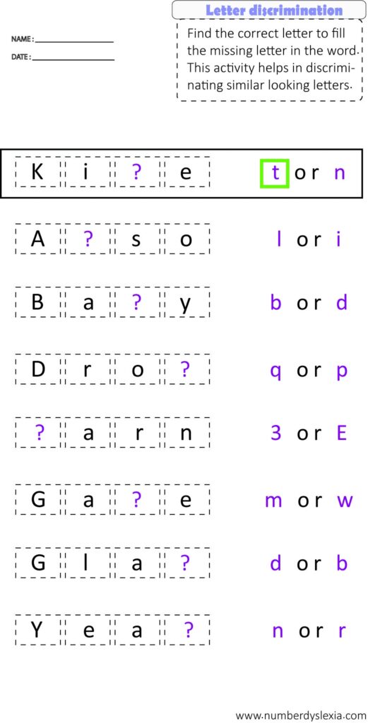 Dyslexia Worksheets Free Printable