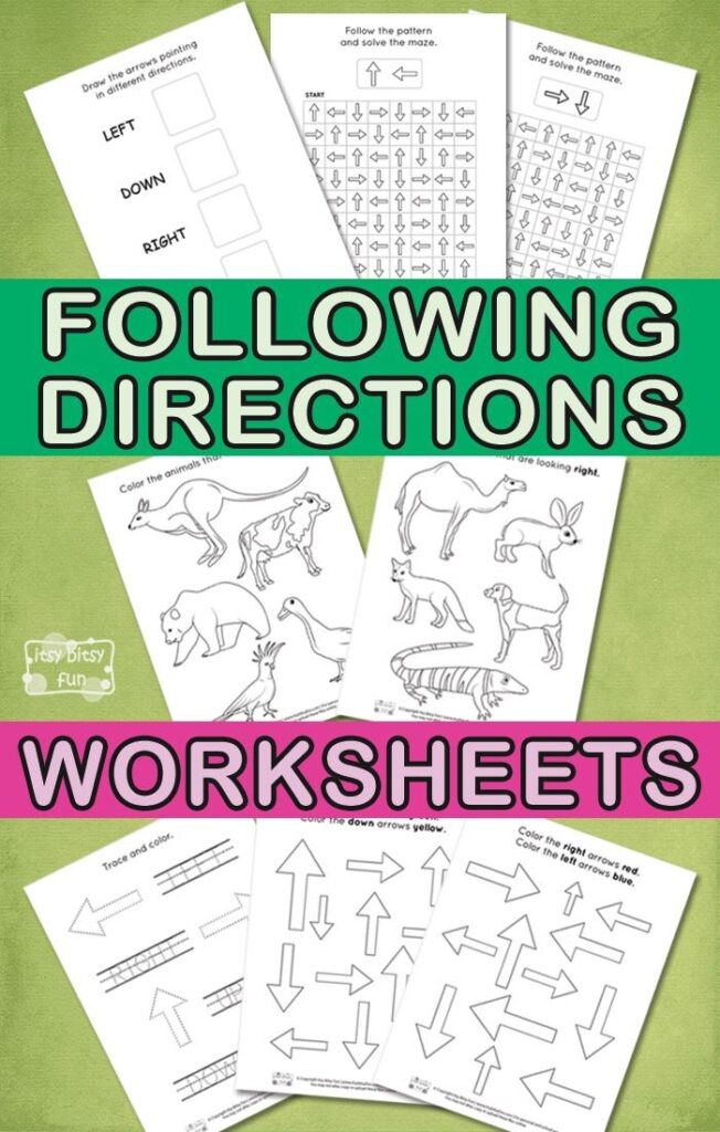 Easy Following Directions Worksheets