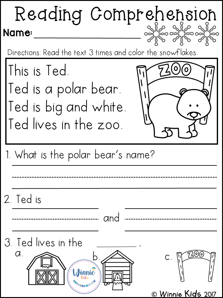 Easy Reading Worksheets For Kindergarten