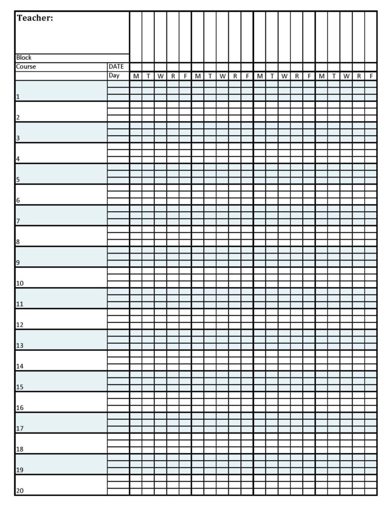 Editable Grade Sheet Template