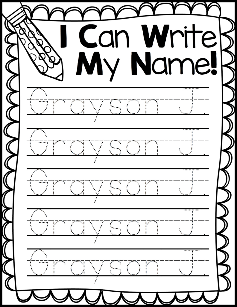 Editable Preschool Printable Name Tracing