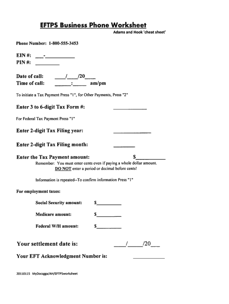 Eftps Short Form Printable Printable Forms Free Online