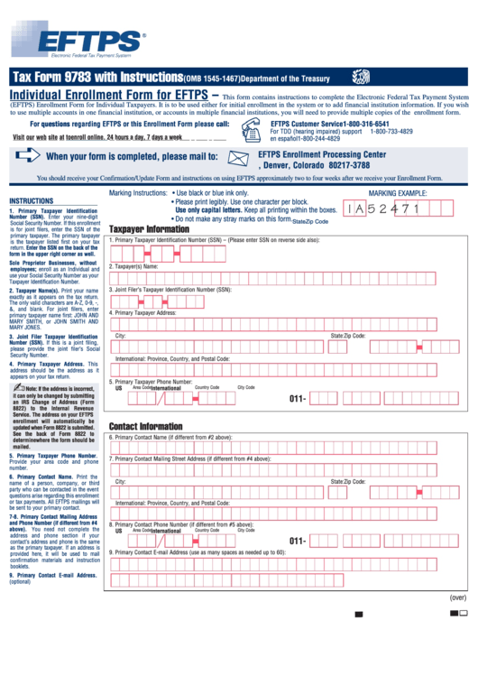 Eftps Worksheet Printable Short Form