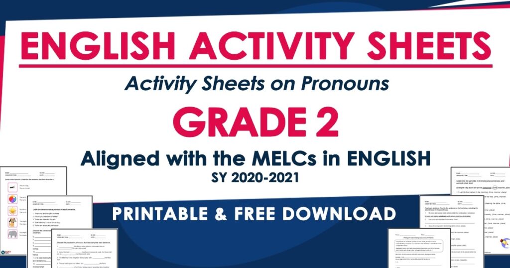 ENGLISH ACTIVITY SHEETS For GRADE 2 Pronouns Based On MELCs DepEd Click