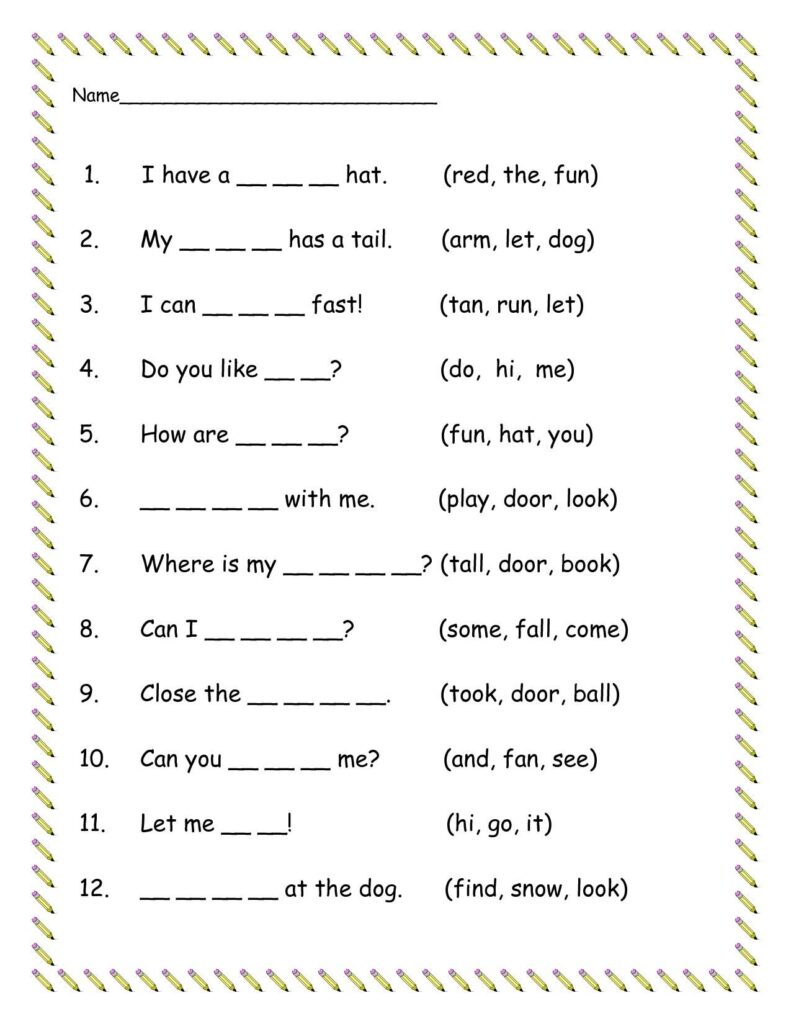 English Grammar Worksheets For Grade 1 Pdf