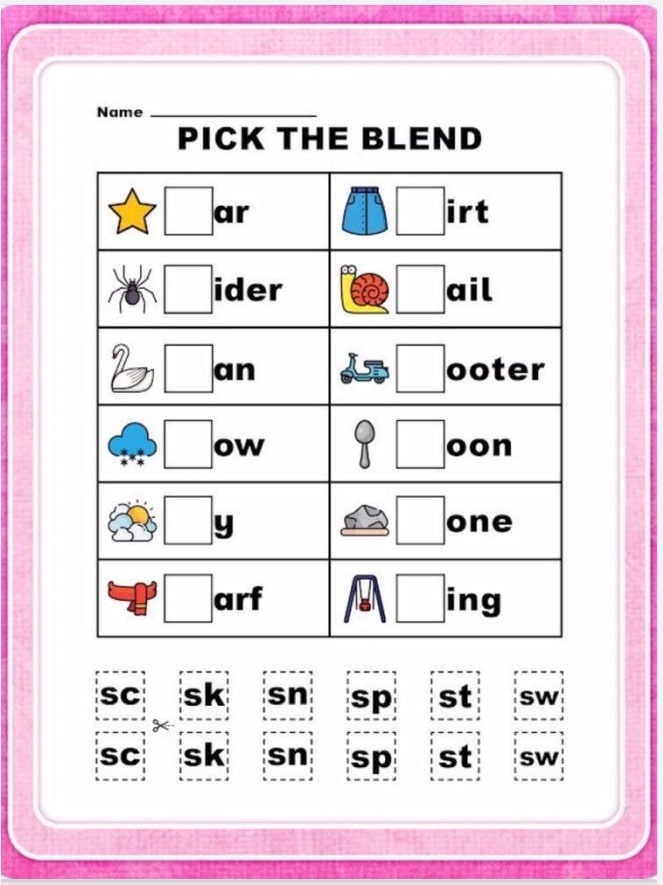 English Worksheets For Grade 1