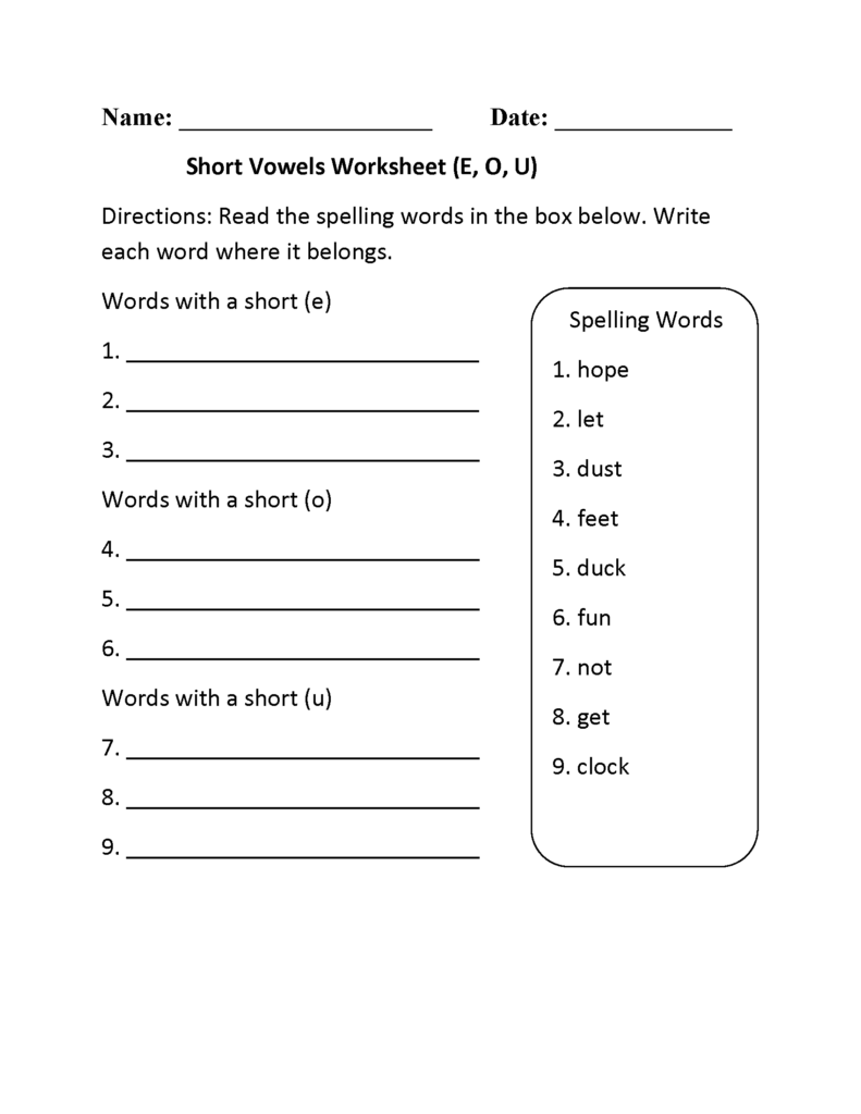 English Worksheets For Second Grade