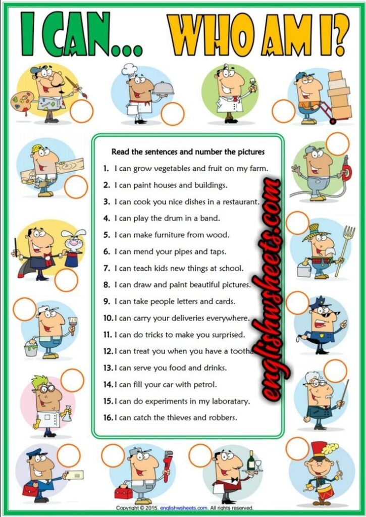 Esl Worksheets For Kids Free Printable