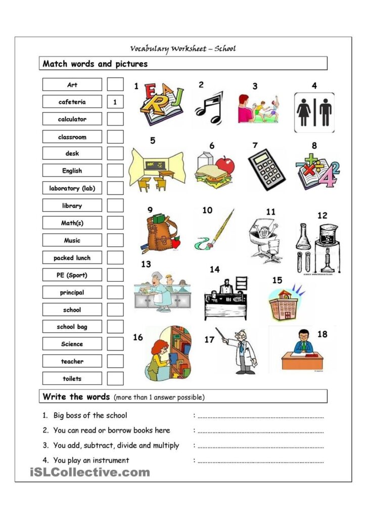 Esl Worksheets For Kids Free Printable