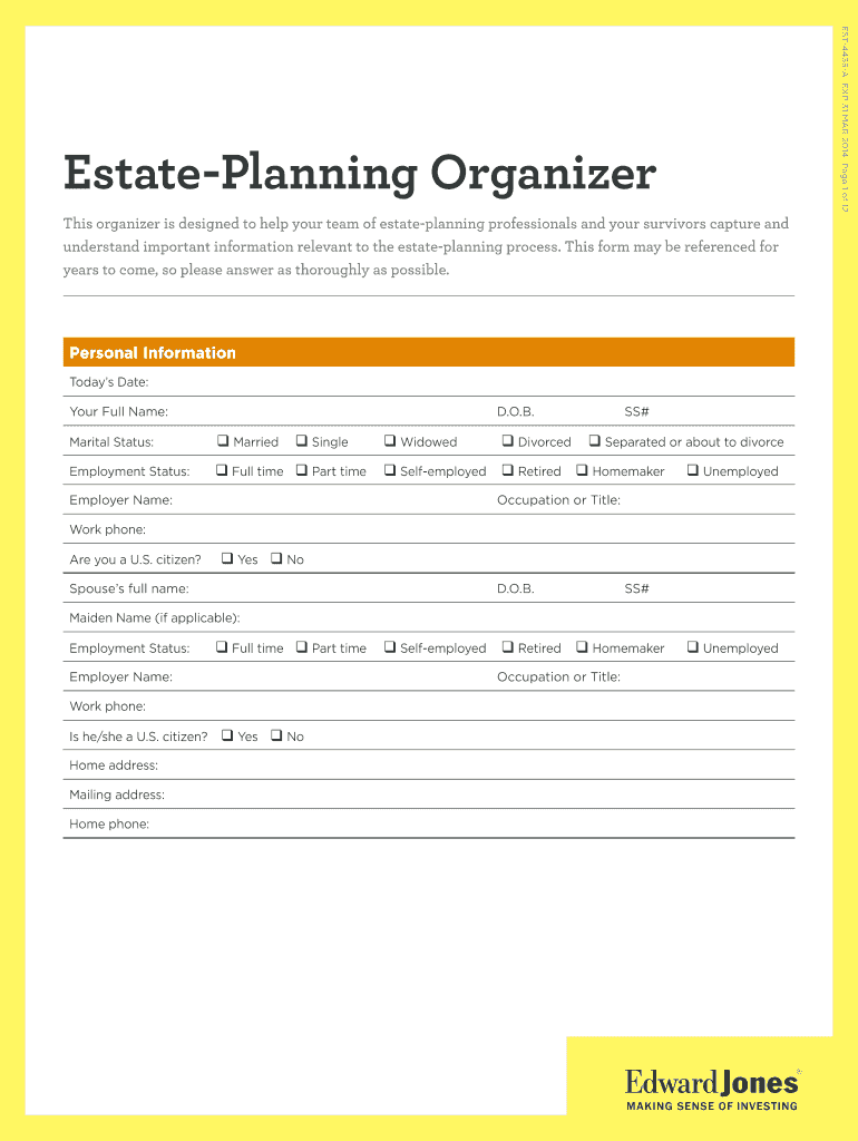 Estate Planning Worksheet Fillable