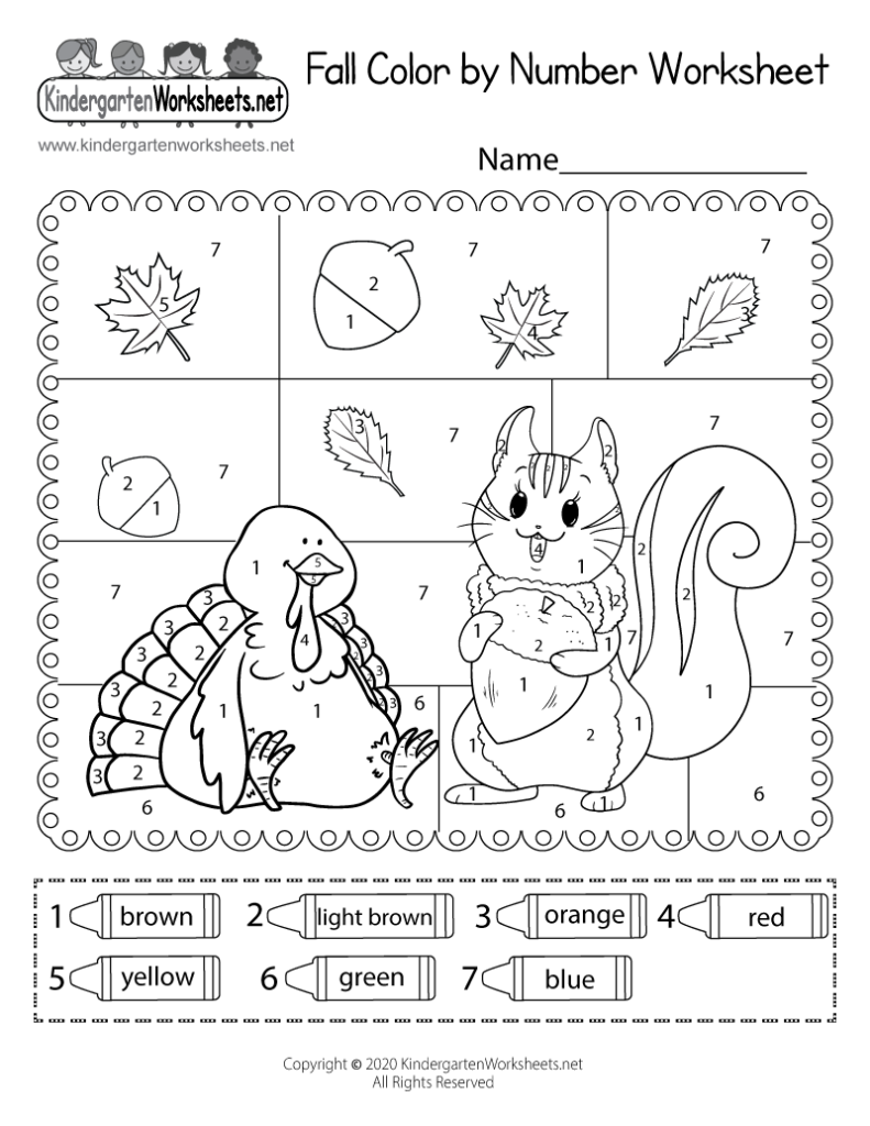 Fall Color By Number Worksheet Free Printable Digital PDF