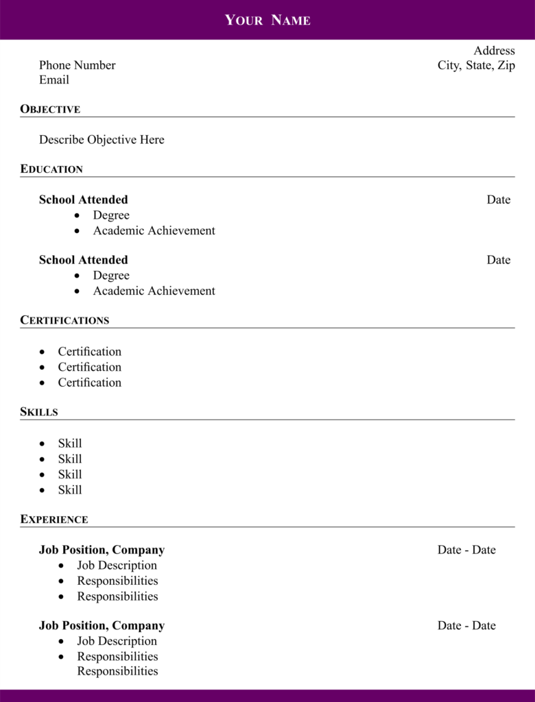 Fill In Blank Resume 10 Free PDF Printables Printablee