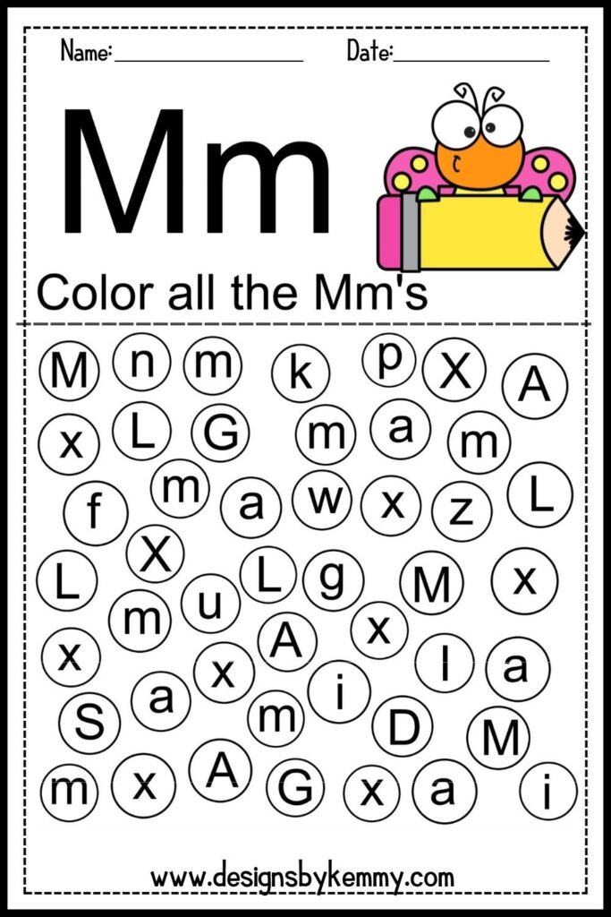 Find The Letter M Worksheet Flash Card Letter Find Worksheets 