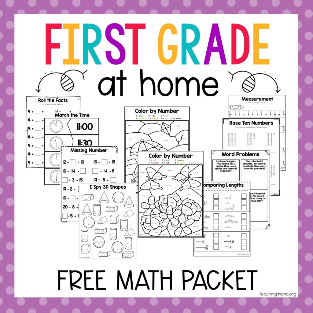 First Grade Worksheets Free Printable Packets