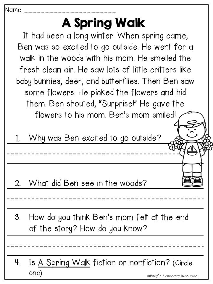 Free 2nd Grade Reading Comprehension Sheets