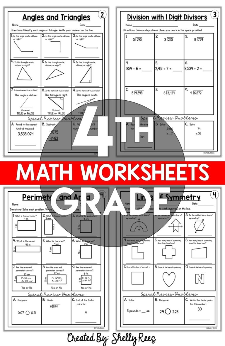 Free 4th Grade Math Worksheets Activity Shelter Free 4th Grade Math 