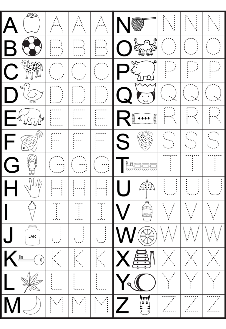 Free Alphabet Letters Printable Kindergarten