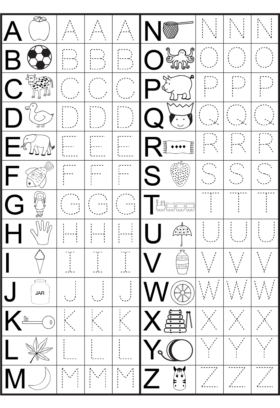 Free Alphabet Letters Printable Kindergarten