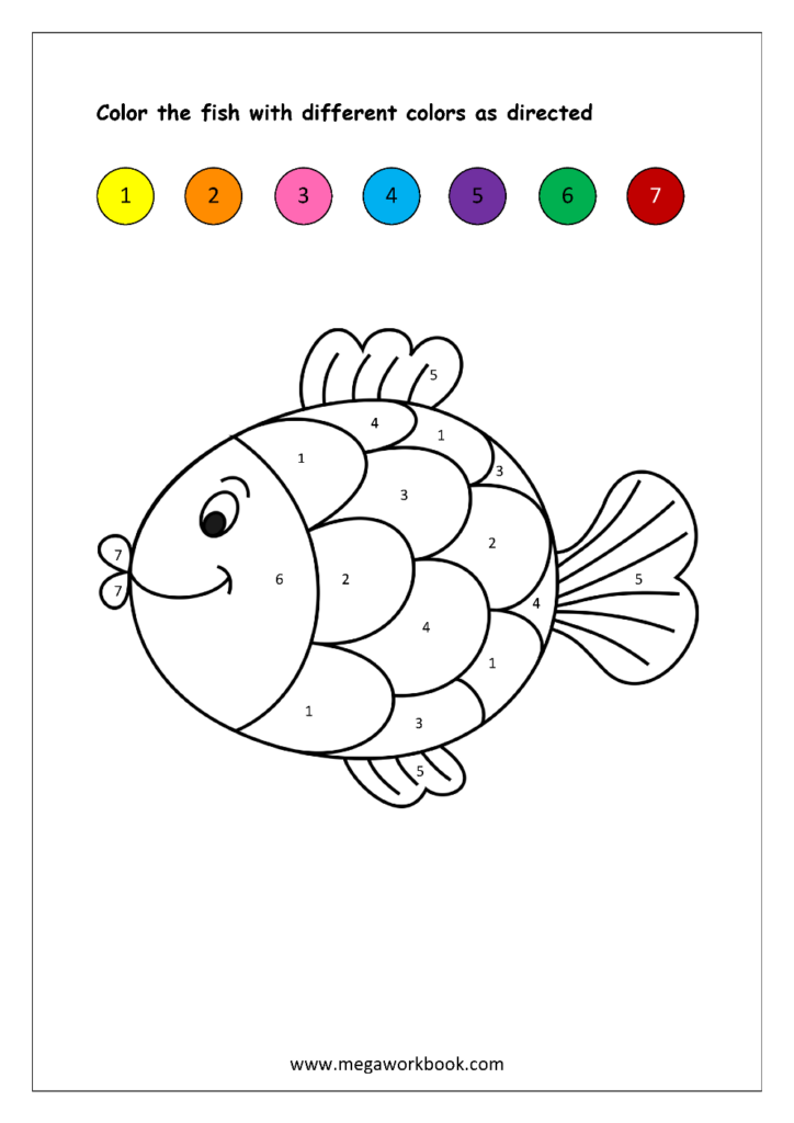 Free Color By Number Worksheets For Kids