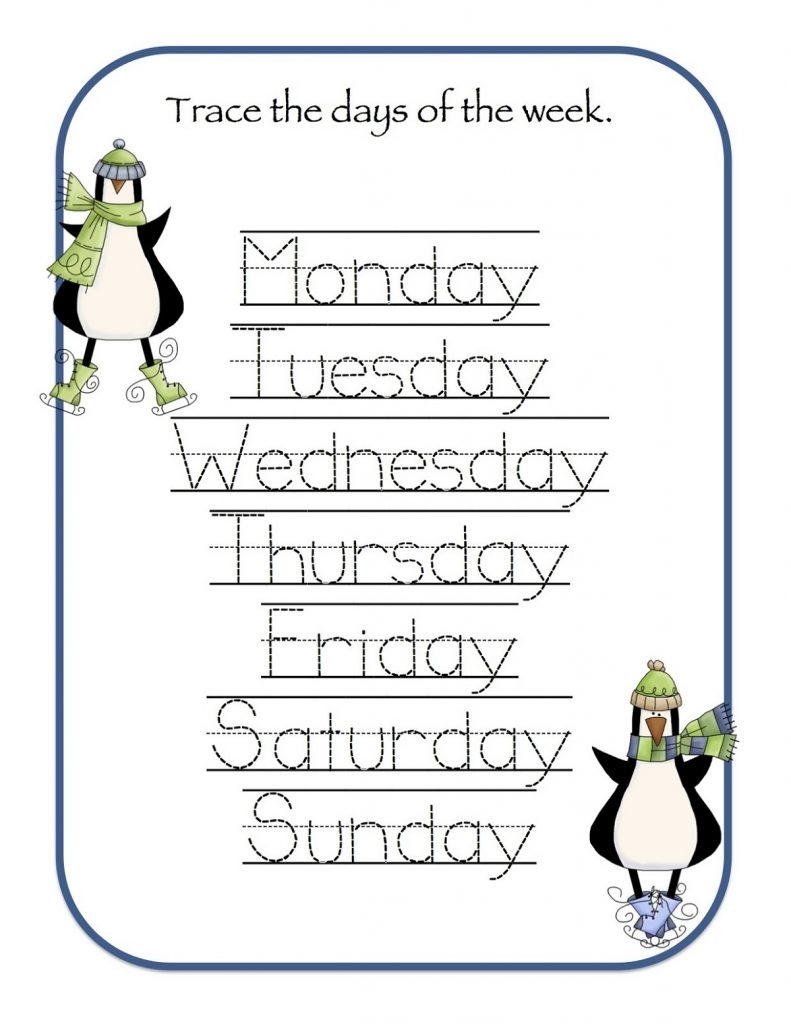 Free Days Of The Week Worksheets Activity Shelter Kindergarten Days 