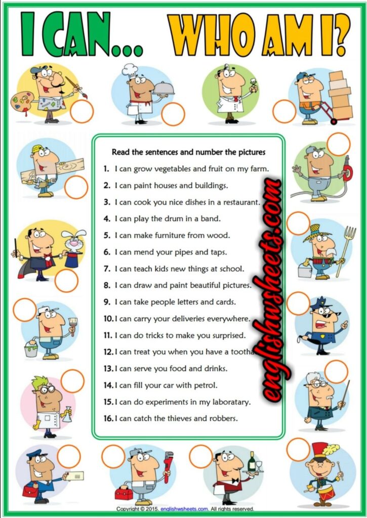 Free Esl Printables For Kids