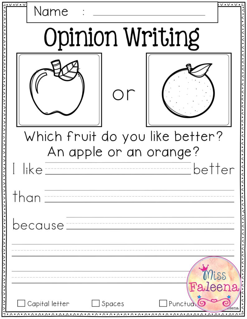 Free First Grade Writing Worksheets