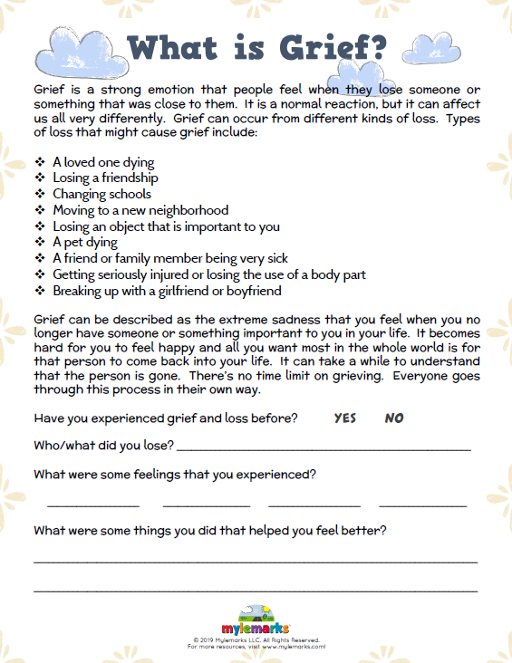 Free Grief Therapy Worksheets