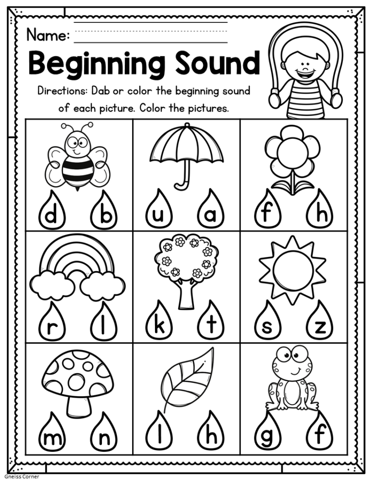 Free Kindergarten Worksheets Printables