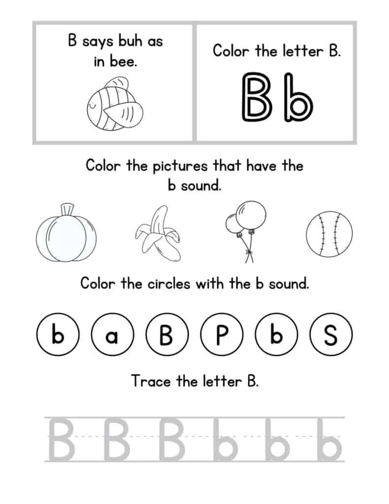 Free Letter B Printables