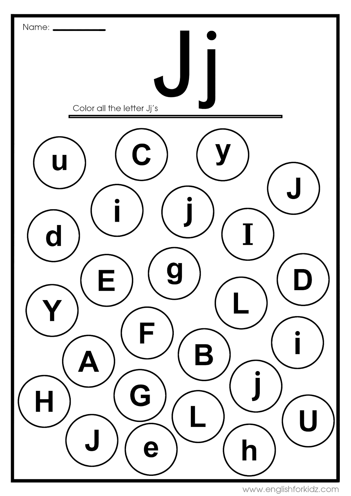 Free Letter J Worksheets