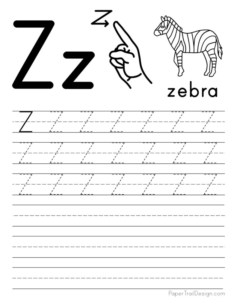 Free Letter Tracing Worksheets Paper Trail Design