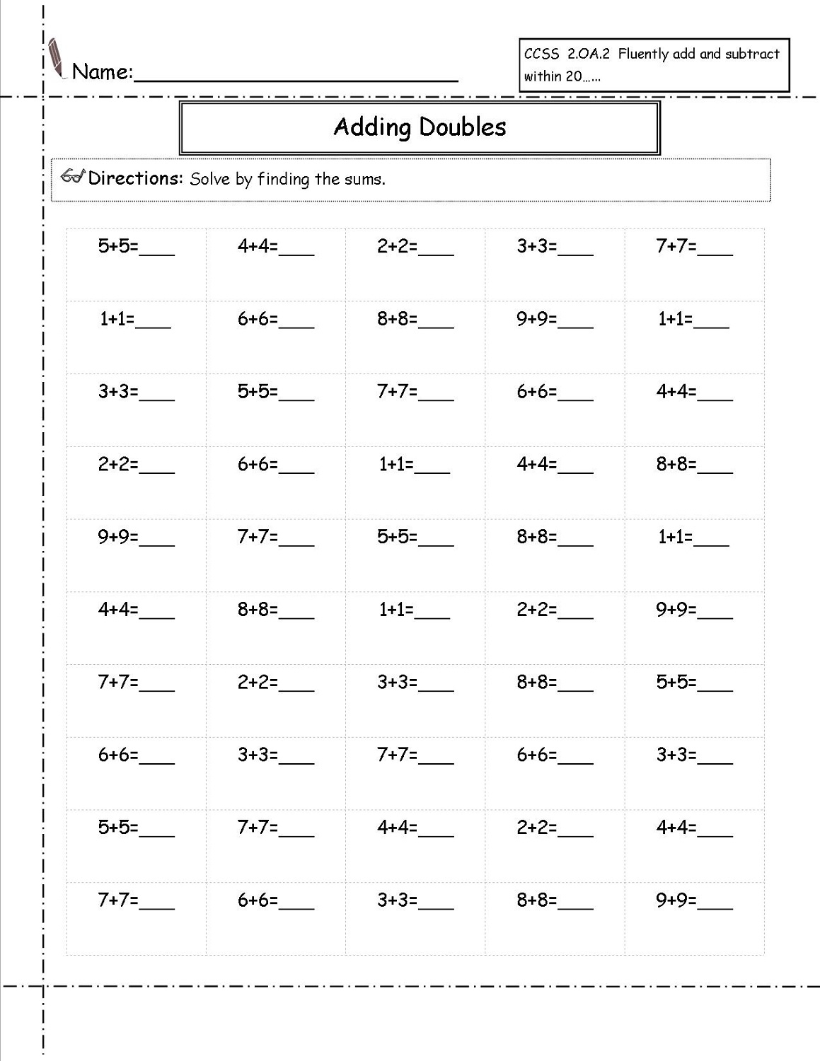 Free Math Printables For 2nd Grade