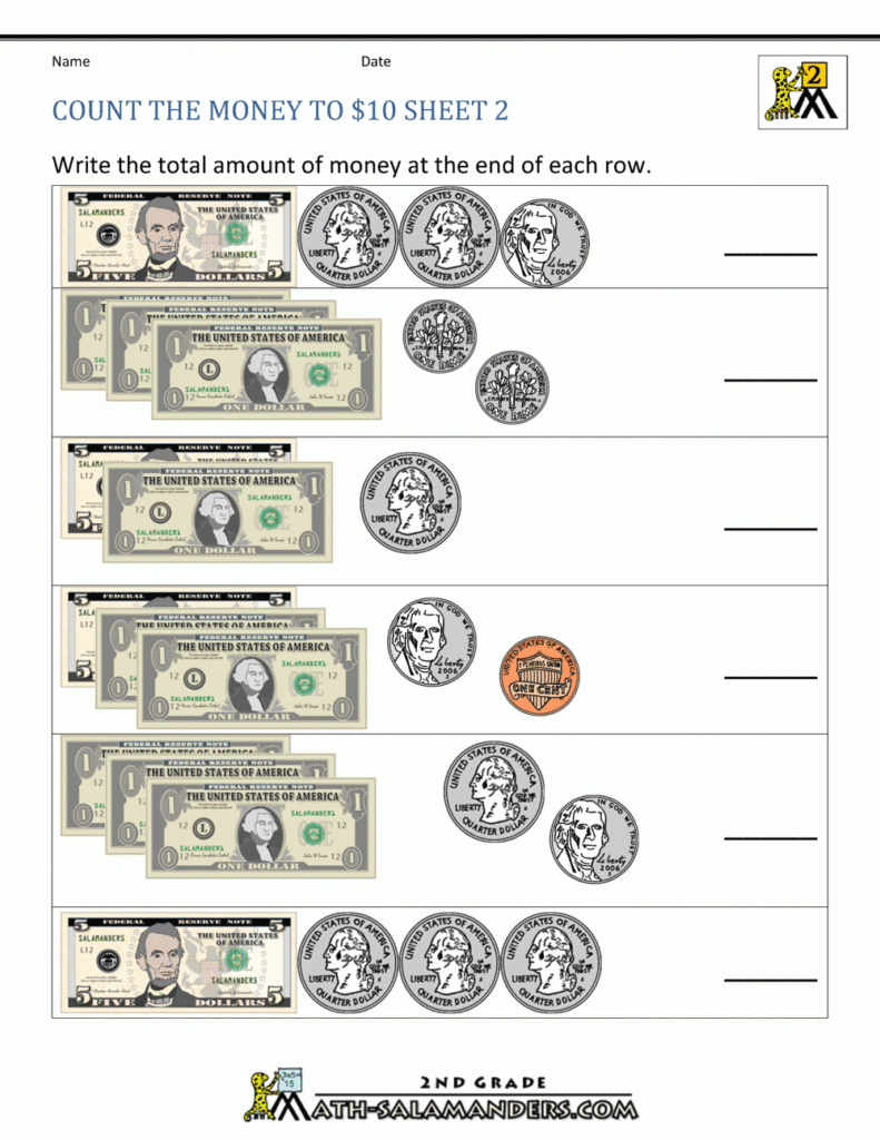 Free Money Worksheets For Kids Printable Pdf