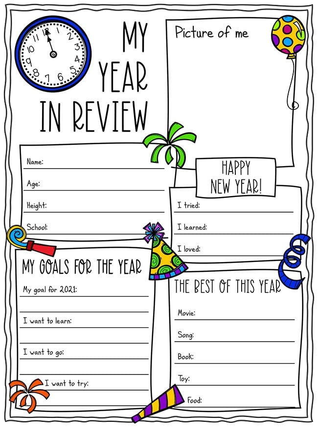 Free New Year s Resolution Printables The Best Ideas For Kids