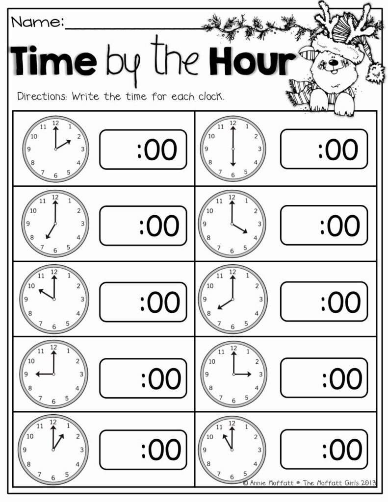 Free Printable 1st Grade Clock Worksheets Pdf