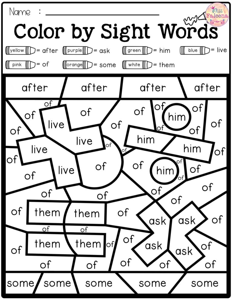 Free Printable 1st Grade Sight Words