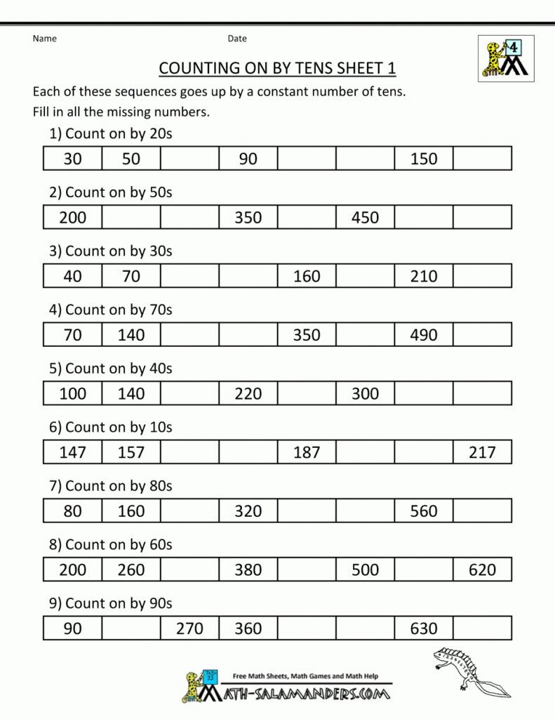 Free Printable 4th Grade Math Worksheets