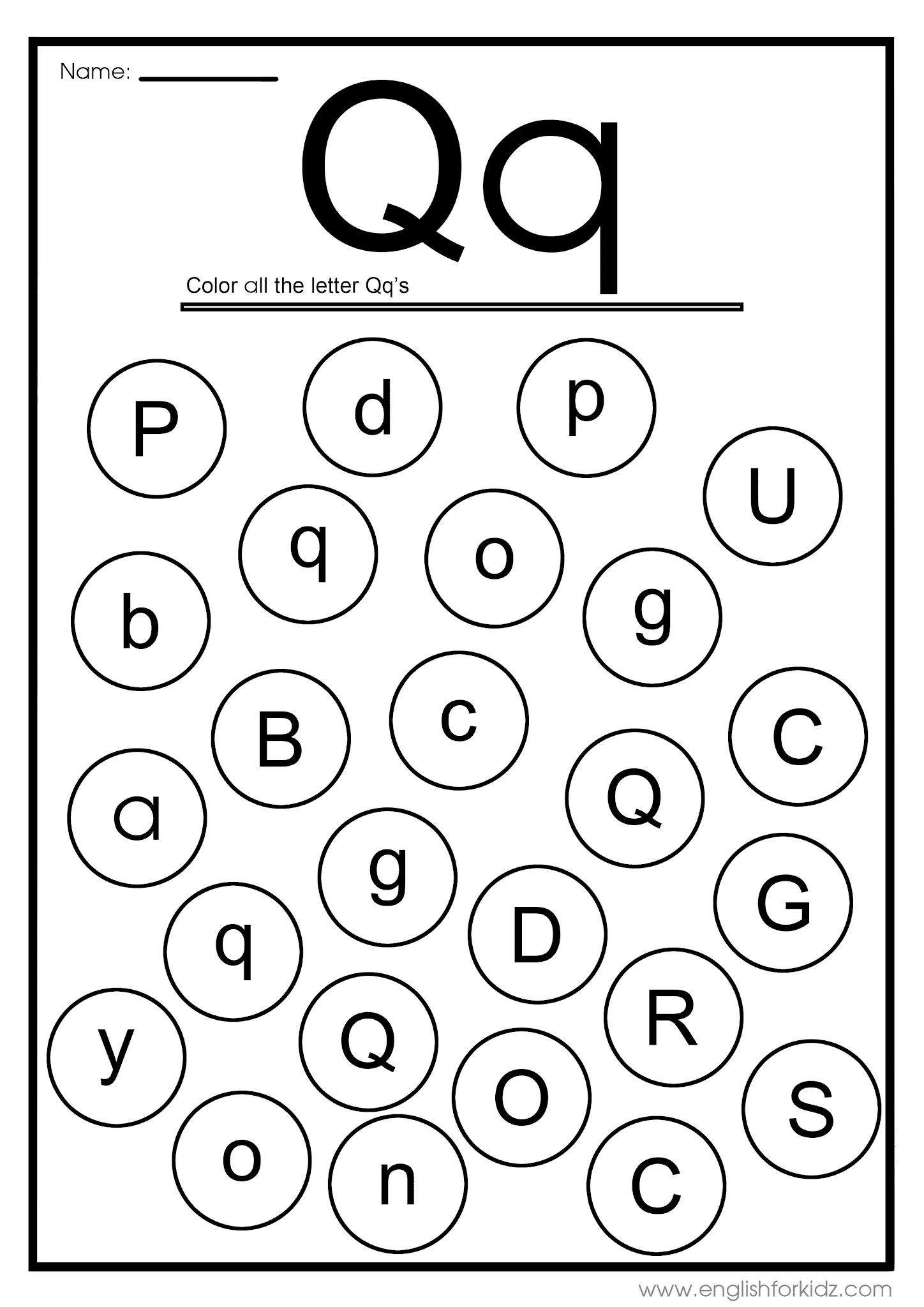 Free Printable Activities With The Letter Q