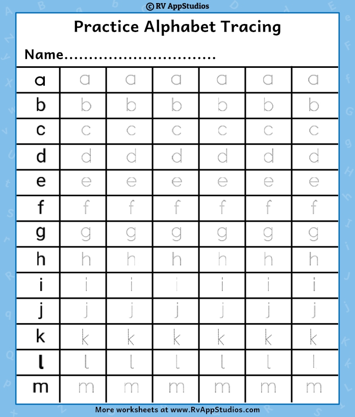 Free Printable Alphabet Tracing Worksheets A Z Pdf Infoupdate