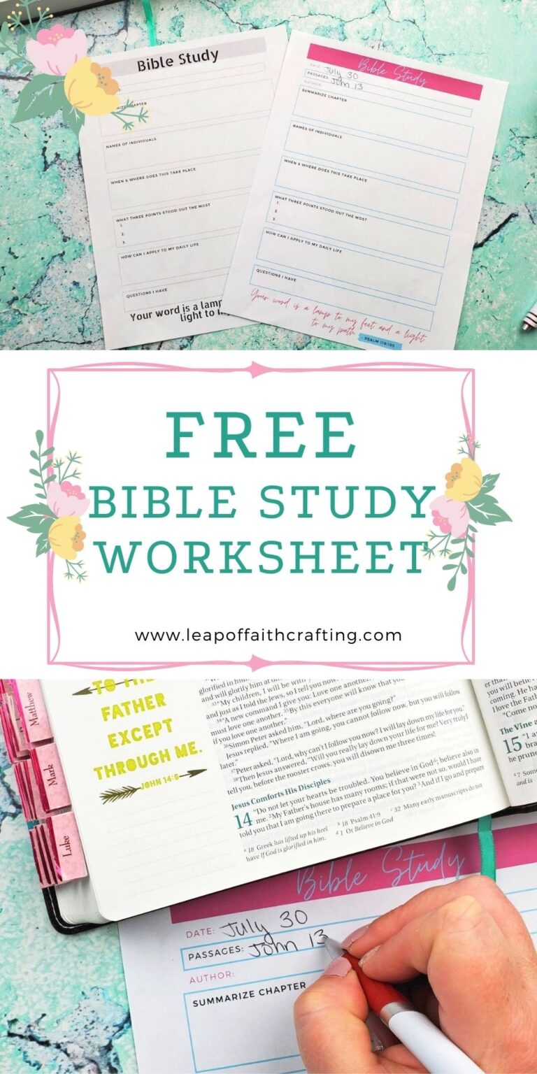 Free Printable Bible Study Worksheets