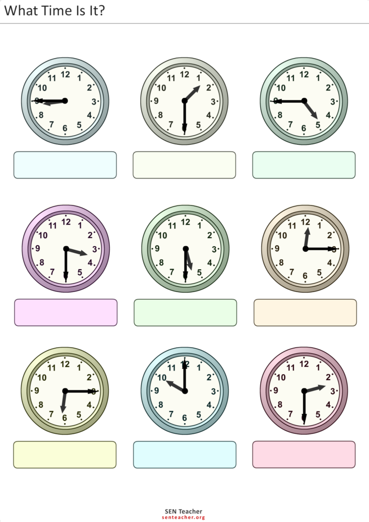 Free Printable Clock Worksheet