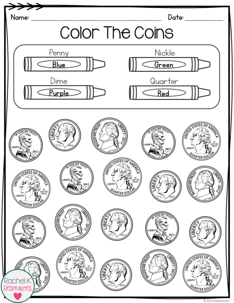 Free Printable Coins For Kindergarten