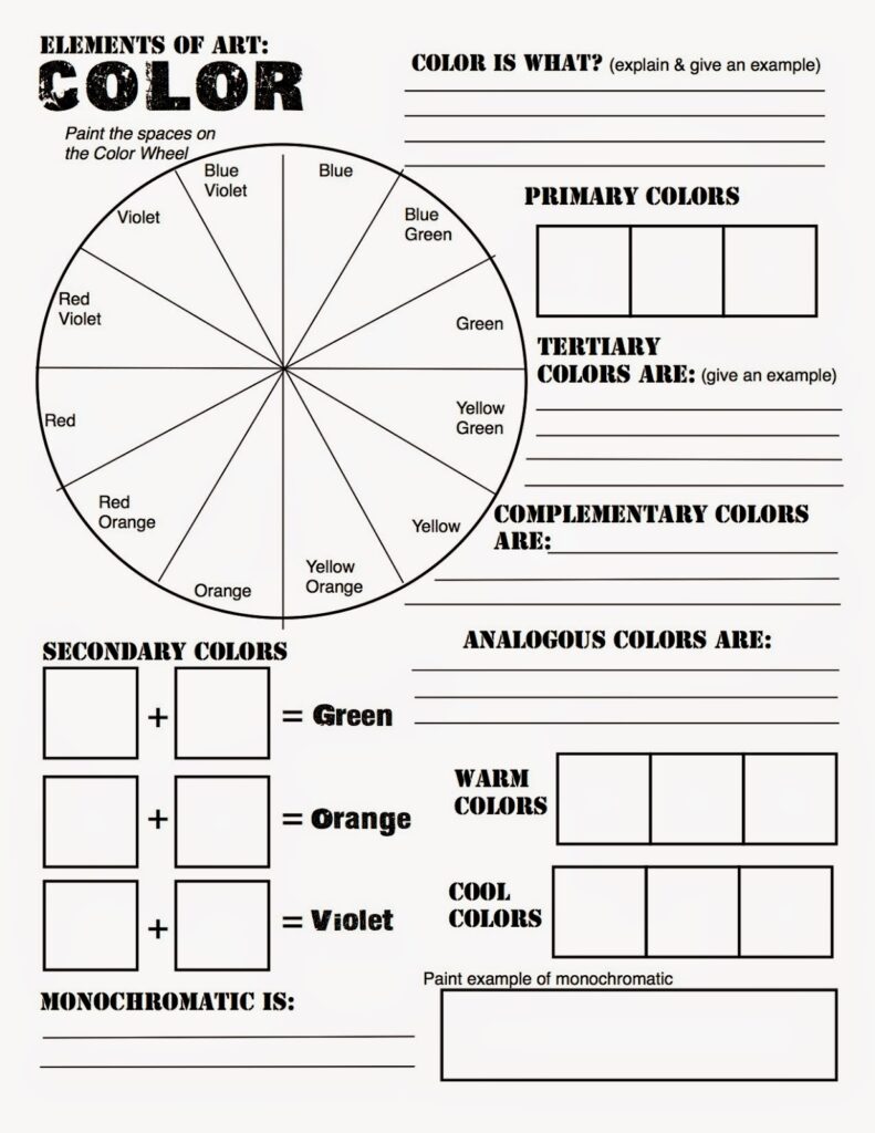 Free Printable Color Wheel Worksheets