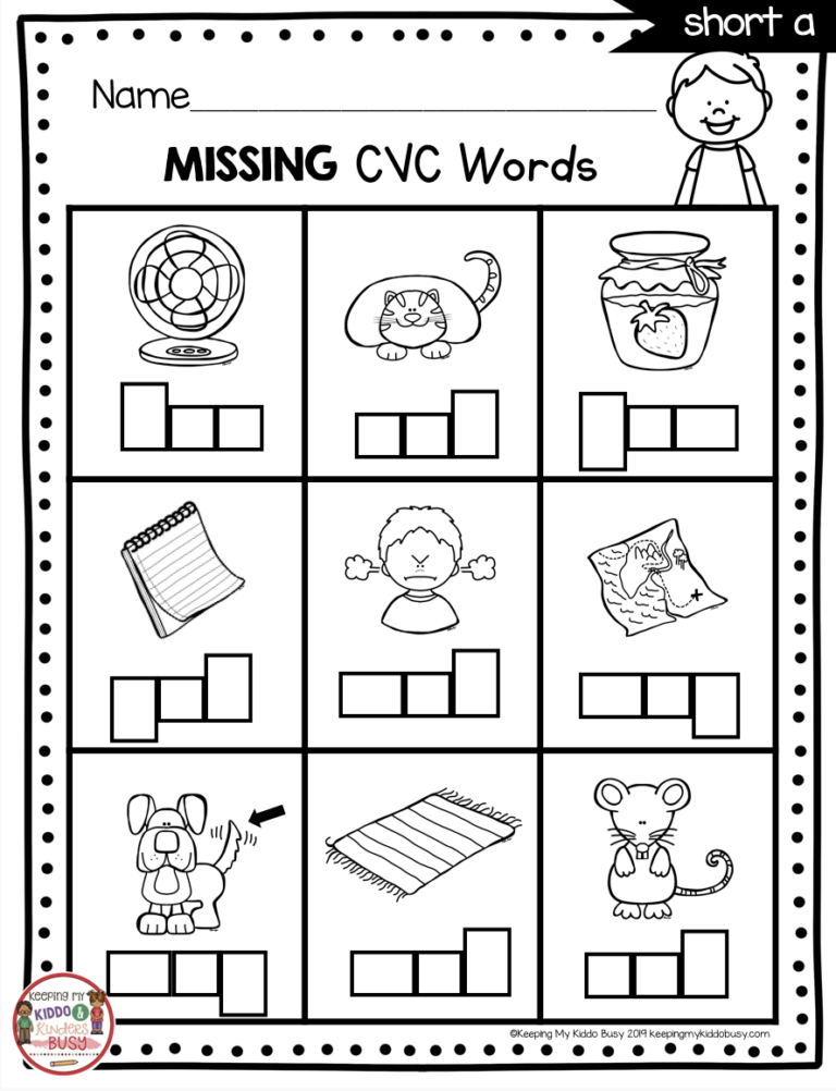 Free Printable Cvc Worksheets For Kindergarten