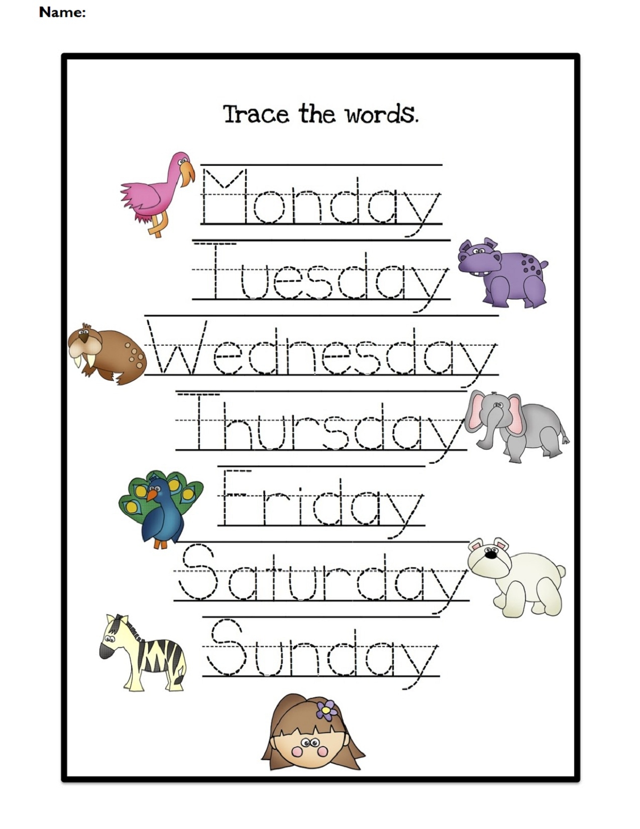 Free Printable Days Of The Week Worksheets