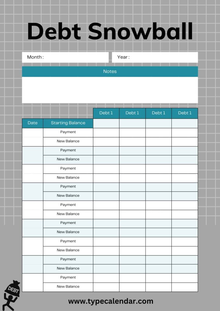 Free Printable Debt Snowball Templates PDF Excel Worksheet