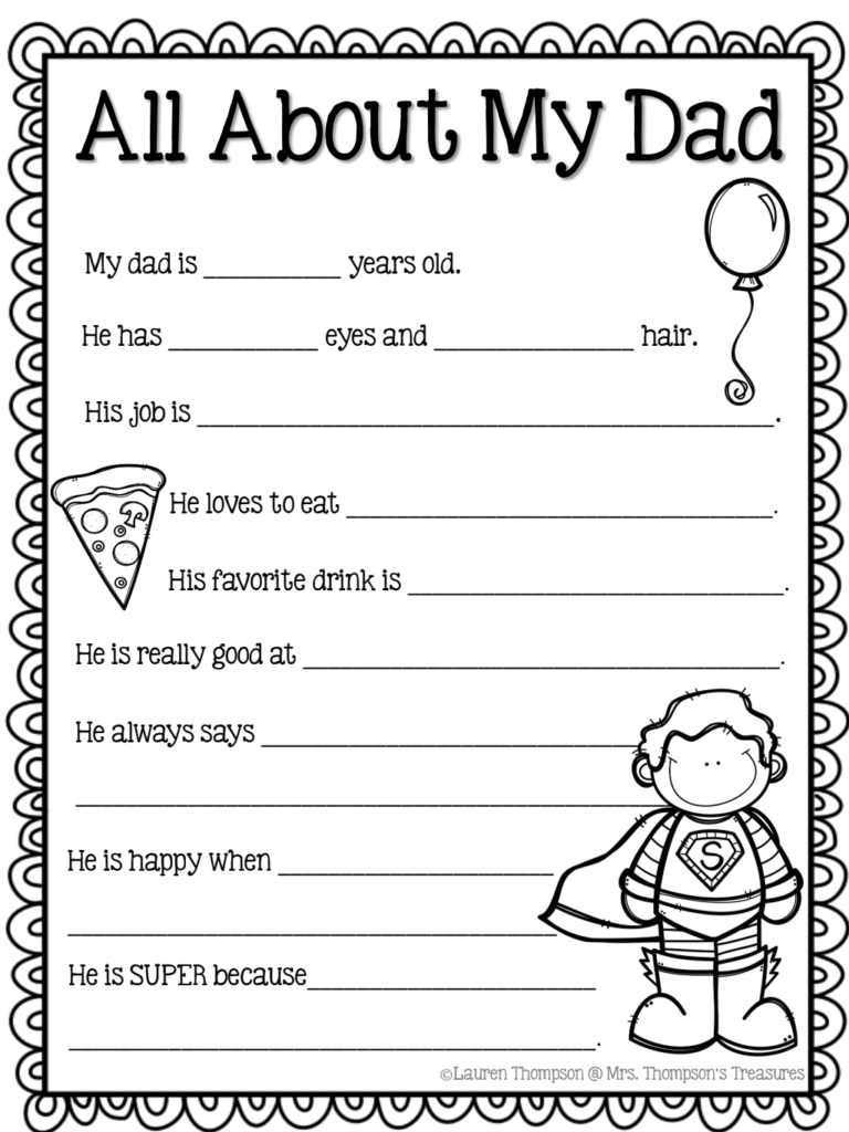 Free Printable Father s Day Worksheets