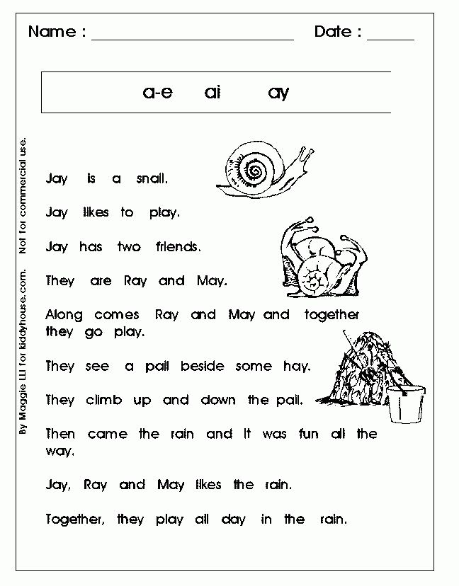 Free Printable First Grade Phonics Worksheets