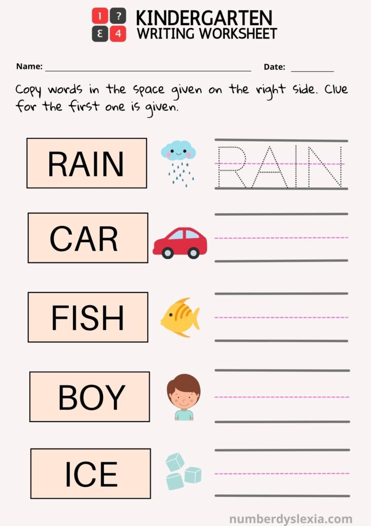 Free Printable For Kindergarten Worksheets