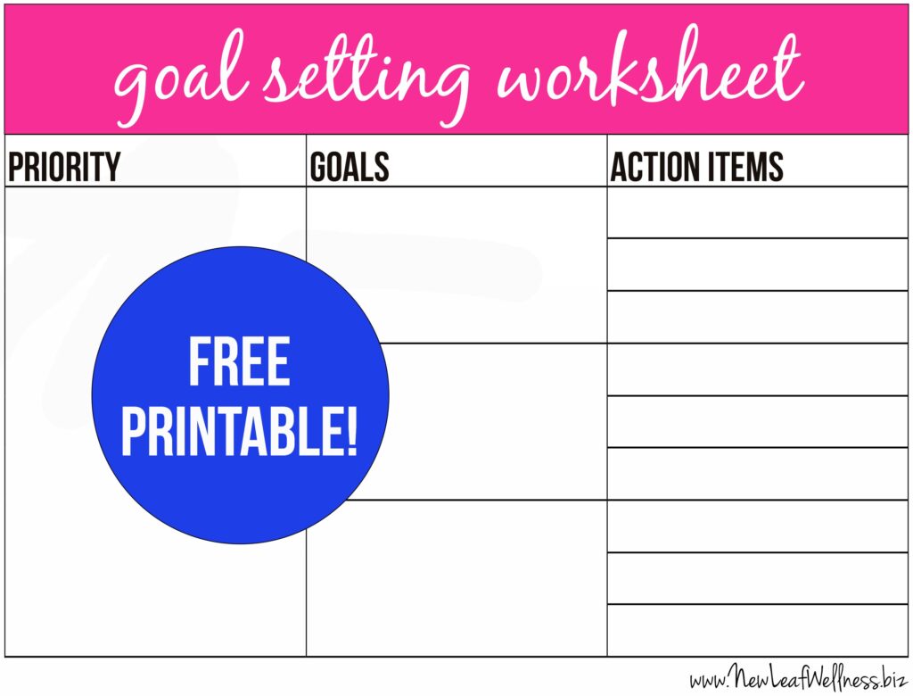 Free Printable Goal Setting Worksheet And Instructions The Family Freezer